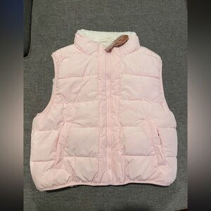 Pink Sherpa lined vest